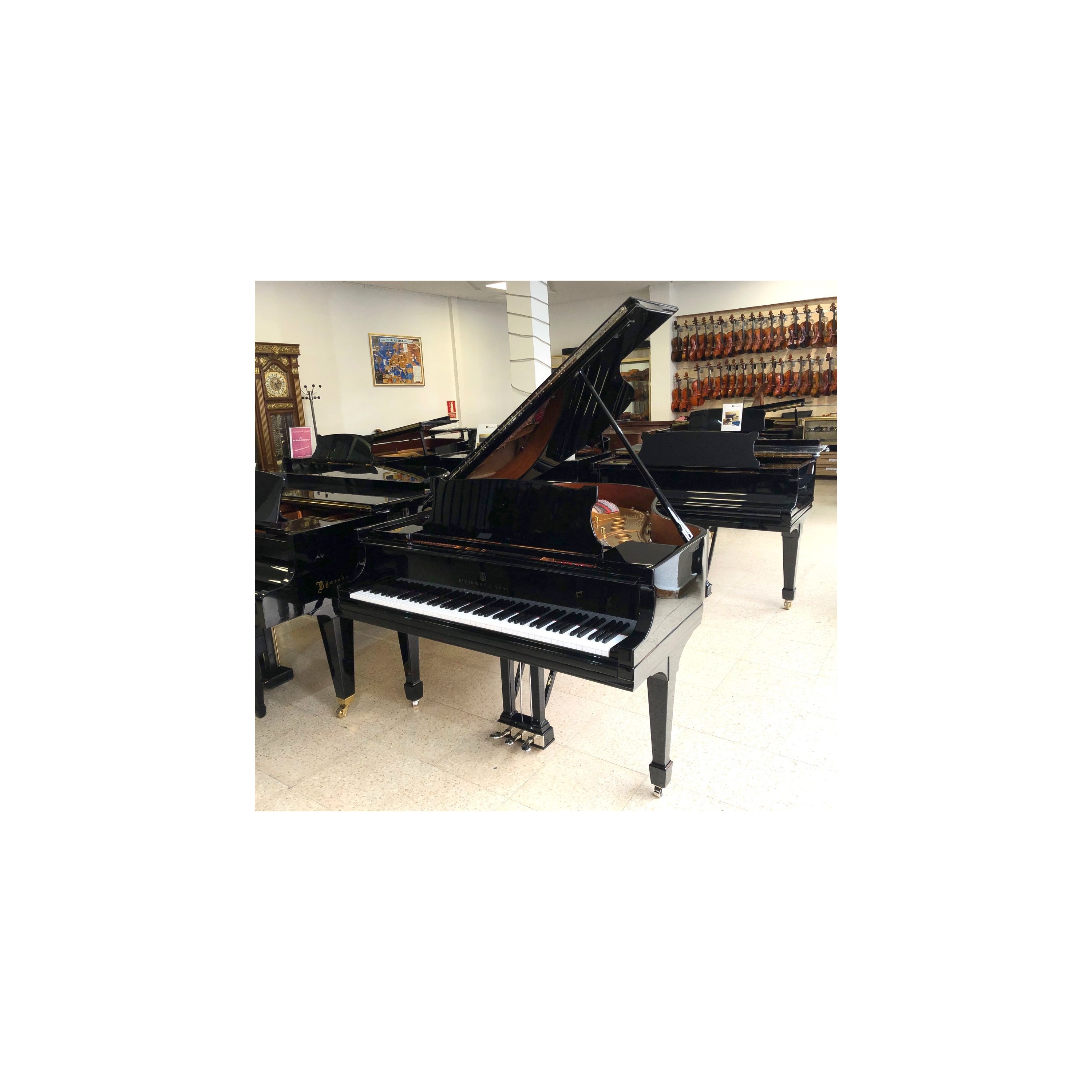 PIANO COLA STEINWAY M CROMADO NEGRO USADO