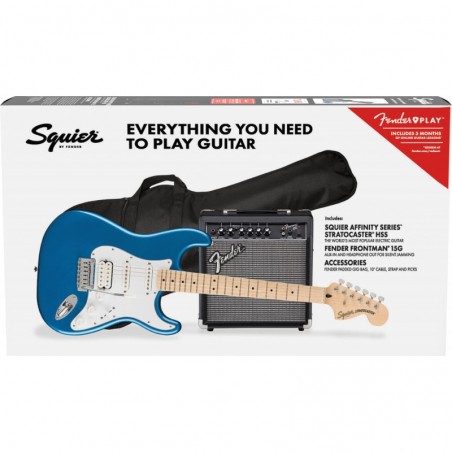 GUITARRA ELECTRICA PACK HSS SQUIER FENDER AFFINITY AZUL 15W