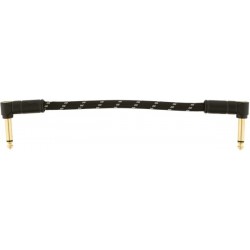 DELUXE SERIES INSTRUMENT CABLES Angle/Angle, 6", Black Tweed