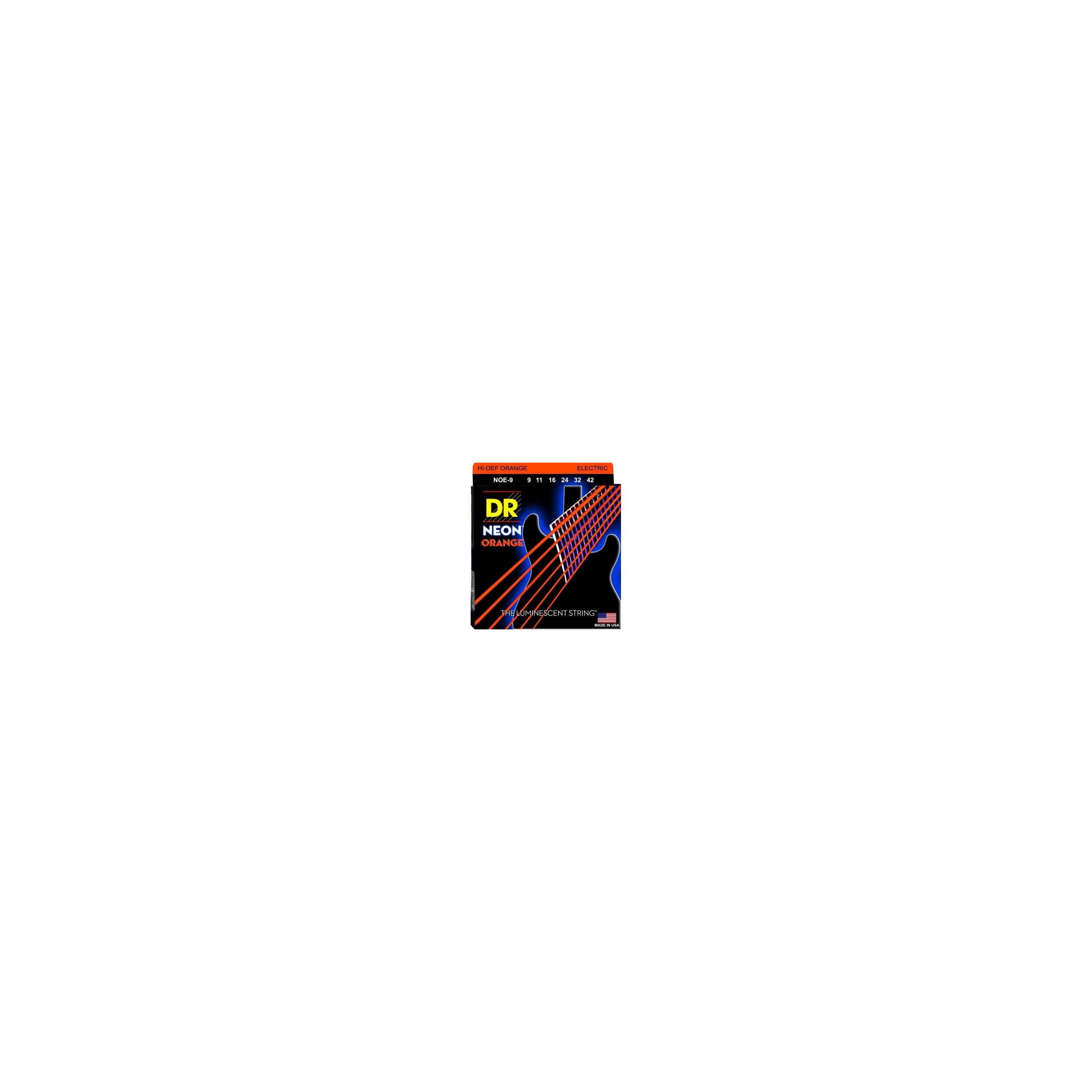 JUEGO DE CUERDAS DE GUITARRA ELECTRICA NARANJA NOE-9 NEON ORANGE