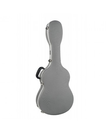 Estuche guitarra clásica ABS Rapsody Armonia Plateado 3D rugoso