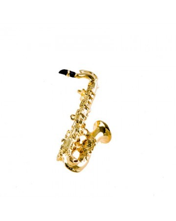 Broche 3D saxo dorado