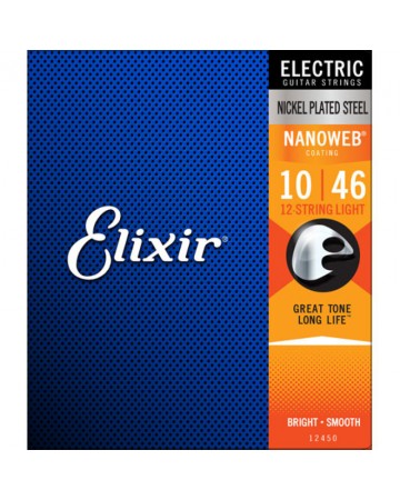 ELIXIR 12450 NANOWEB 12St. LIGHT 10-46 JUEGO CUERDAS ELECTRICA