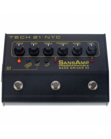 PEDAL TECH 21 BASS DRIVER D.I. PROGRAMMABLE