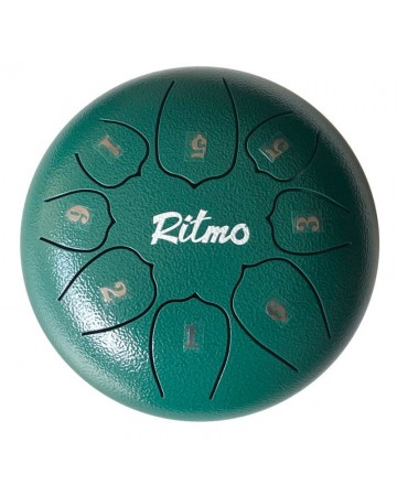 RITMO MINI TONGUE DRUM DE 6” - 8 NOTAS LOTUS DISPLAY VERDE