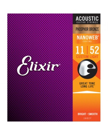 ELIXIR PHOSPHOR NANOWEB 16027 (11-52) JUEGO CUERDAS ACÚSTICA