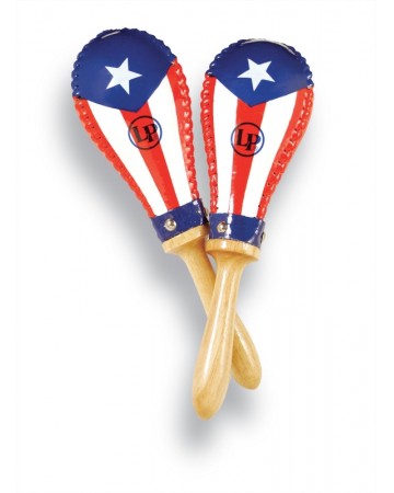 LATIN PERCUSSION LP393-PR MARACAS SALSA RAWHIDE PUERTO RICAN FLAG