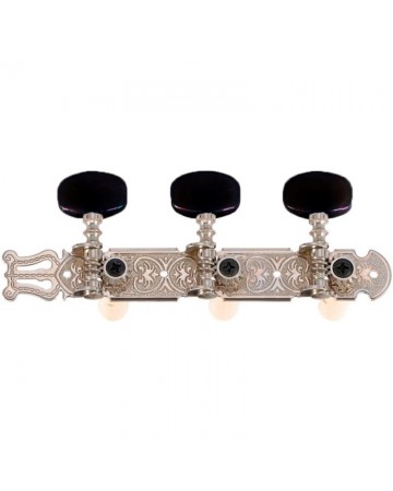 Luthier Clásica JC214NK-A2B Clavijero Niquelado Lira Palomilla Negra