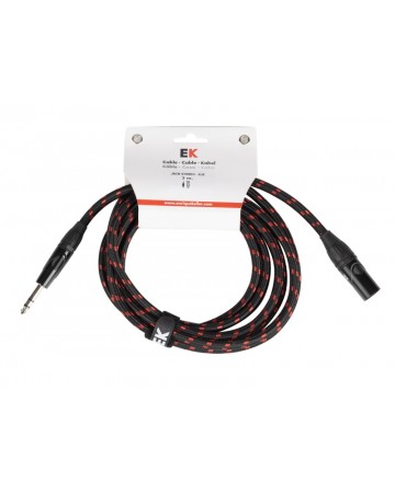 CABLE EK AUDIO JACK ESTÉREO - XLR MACHO DE TELA TRENZADA 3m