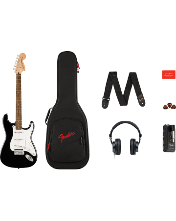 FENDER LRL WPG BLK, HD9, Pack Stratocaster Mustang Micro Serie Affinity