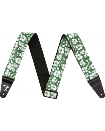 Fender Hawaiian Strap, Green Floral 2" Correa