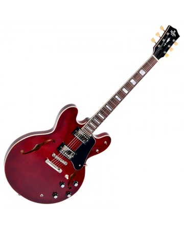Sigma HBA-102H-TR Transparent Cherry Red Guitarra Eléctrica