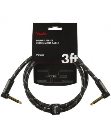 Deluxe Series Instrument Cable, Angle/Angle, 3', Black Tweed