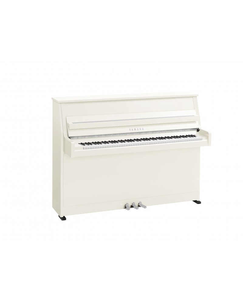 YAMAHA B10 PWHC Piano vertical acústico, altura 110 cm, Blanco pulido cromado