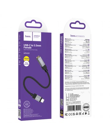 Adaptador de audio Hoco UPA32C USB-C - Jack 3,5mm hembra trenzado